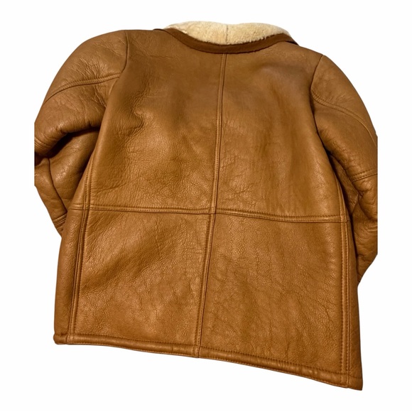 100% Genuine Lambskin Shearling Vintage Bomber Jacket - Picture 7 of 9